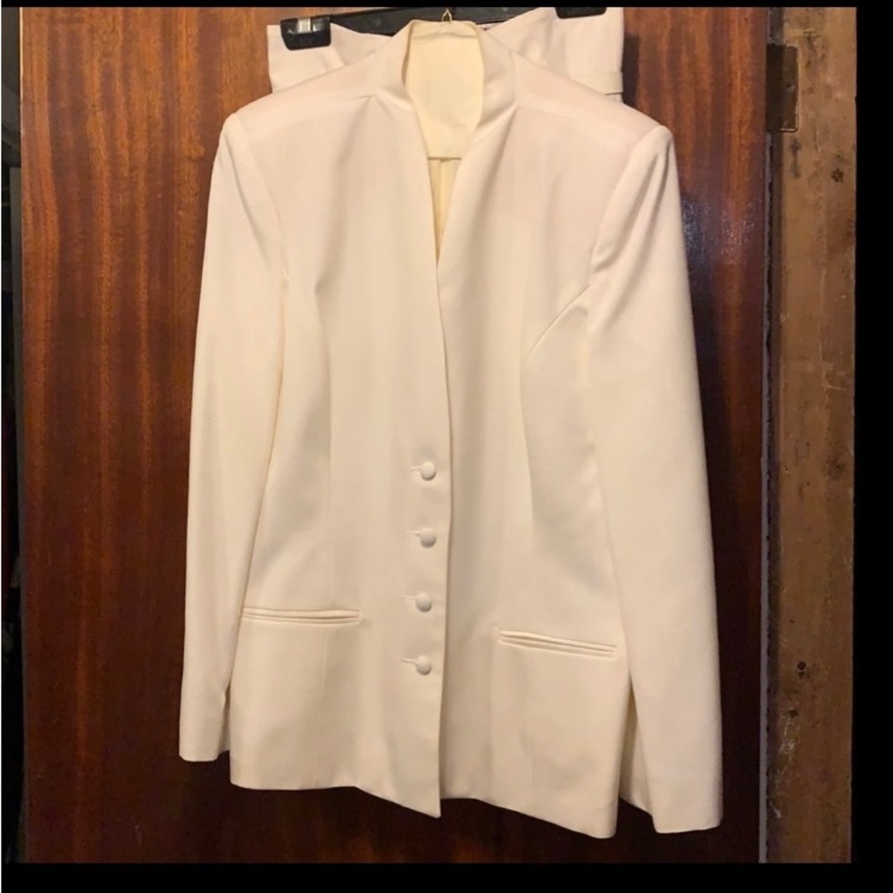2 Piece White Jacket and Skirt
